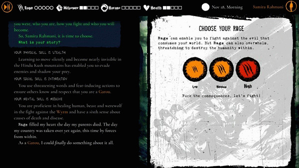 Игра Werewolf: The Apocalypse — Purgatory, скриншот