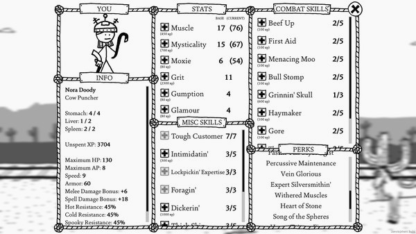 Игра West of Loathing, скриншот