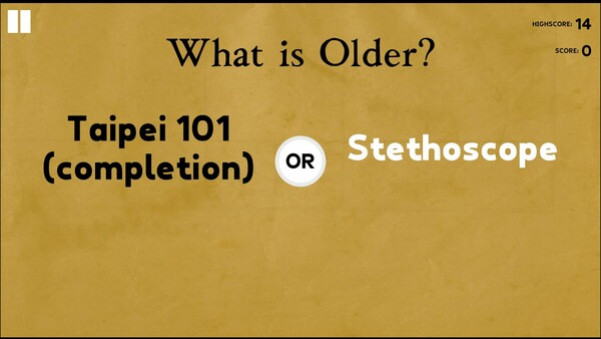 Игра What is Older?, скриншот