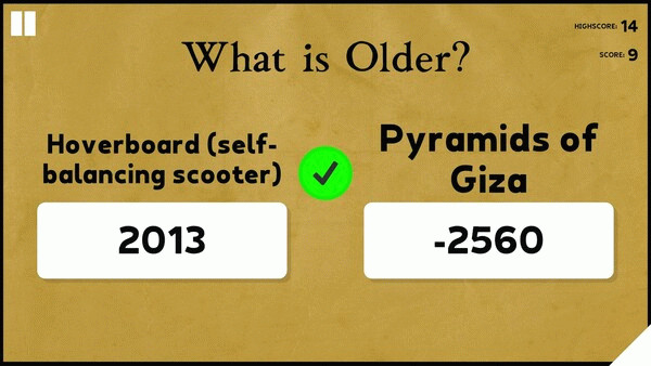 Игра What is Older?, скриншот