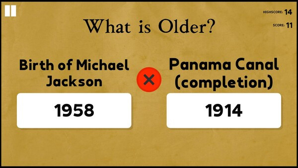 Игра What is Older?, скриншот