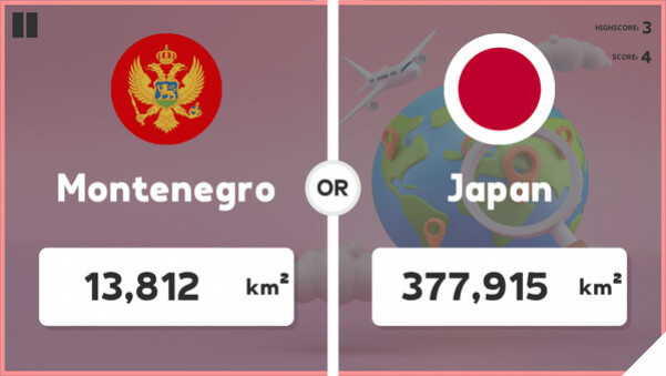 Игра Which Country Is Larger?, скриншот