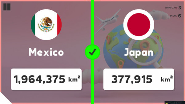 Игра Which Country Is Larger?, скриншот