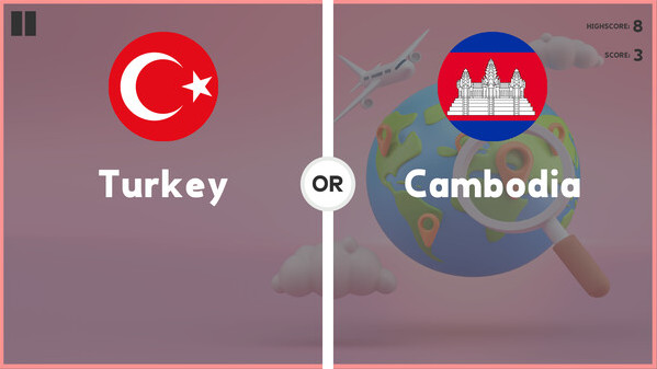 Игра Which Country Is Larger?, скриншот