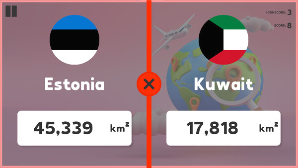 Игра Which Country Is Larger?, скриншот