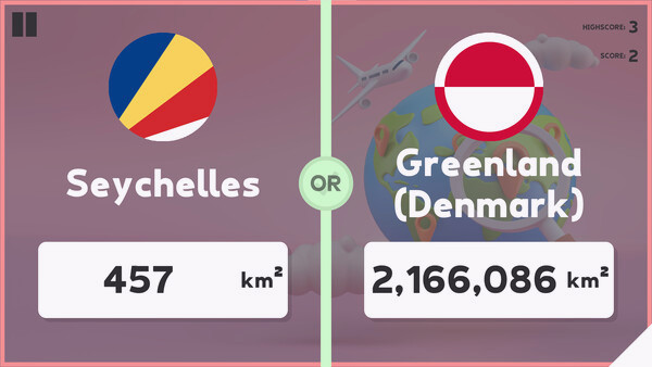 Игра Which Country Is Larger?, скриншот