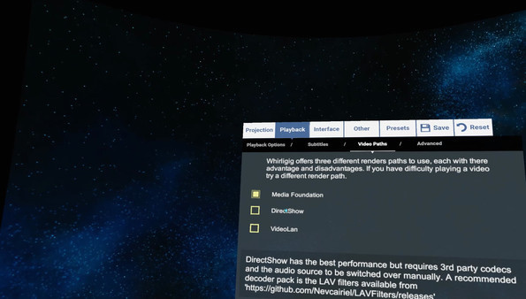 Игра Whirligig VR Media Player, скриншот