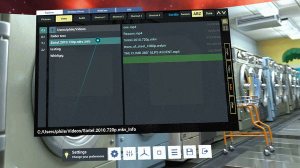 Игра Whirligig VR Media Player, скриншот