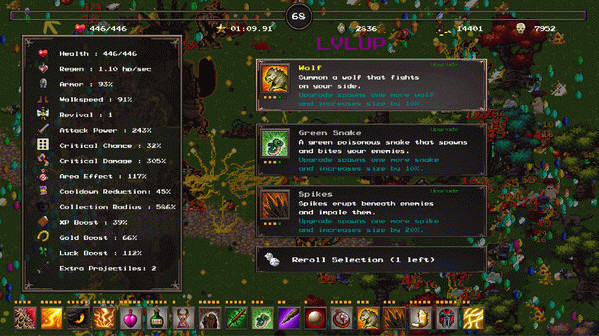 Игра Witchcraft Survivors, скриншот