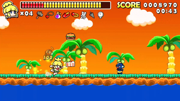 Игра Wonder Boy Returns Remix, скриншот