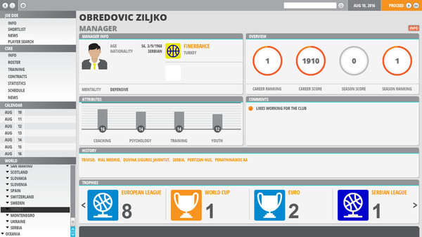 Игра World Basketball Manager 2, скриншот
