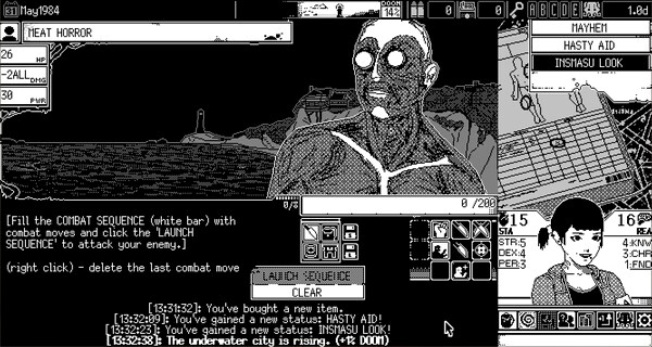 Игра WORLD OF HORROR, скриншот