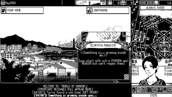Игра WORLD OF HORROR, скриншот