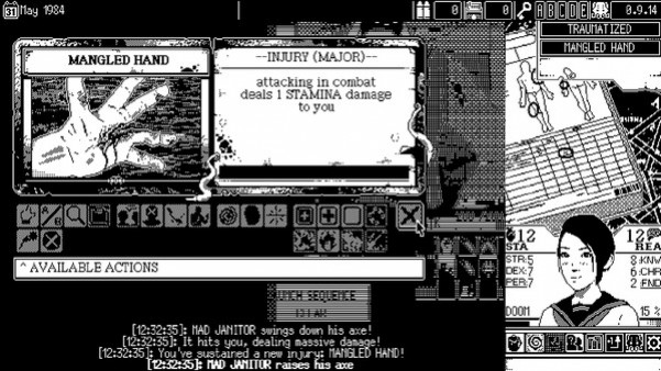 Игра WORLD OF HORROR, скриншот