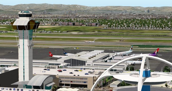 Игра X-Plane 11 - Add-on: FunnerFlight - Airport Los Angeles International V2, скриншот