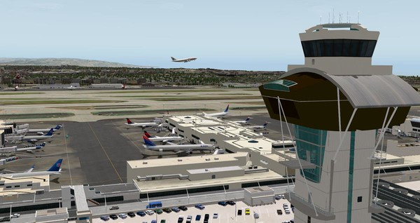 Игра X-Plane 11 - Add-on: FunnerFlight - Airport Los Angeles International V2, скриншот