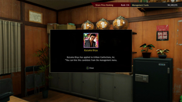 Игра Yakuza: Like a Dragon Management Mode Set, скриншот
