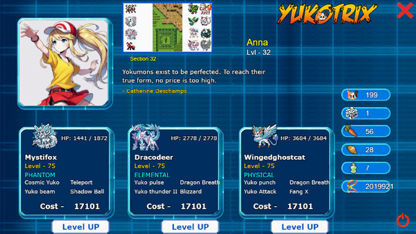 Игра YUKOMON, скриншот