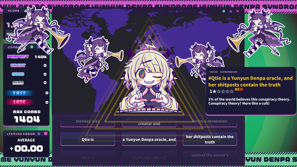 Игра Yunyun Syndrome!? Rhythm Psychosis, скриншот