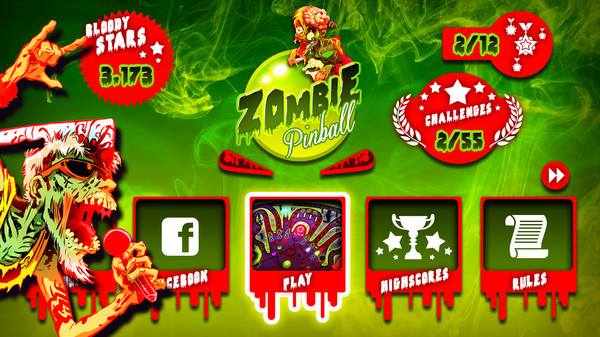 Игра Zombie Pinball, скриншот